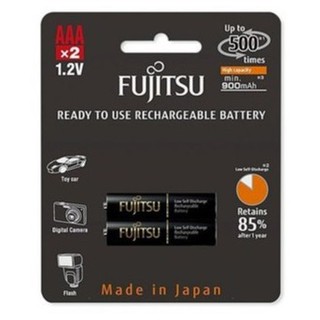 Fujitsu Batteries  high capacity สีดำ AAA 900 mAh Pack 2 ก้อน