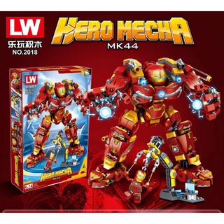 บล็อกตัวต่อเลโก้  ของเล่นเด็ก อเวนเจอร์ส หุ่นยนต์เกราะป้องกันฮัคค์ i ron man 64106/XJ9911/lw2043/lw2018/jx9912/2028/LW20
