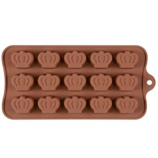 แม่พิมพ์ ซิลิโคนมงกุฎ 15 ช่อง (สีแรนดอม) 15 Cavity Crown Shaped Chocolate Soap Candy Mold