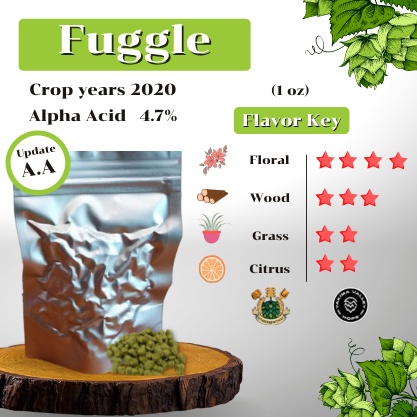 ภาพหน้าปกสินค้าFuggle Hops UK (1oz) Crop years 2020 (บรรจุด้วยระบบสูญญากาศ)