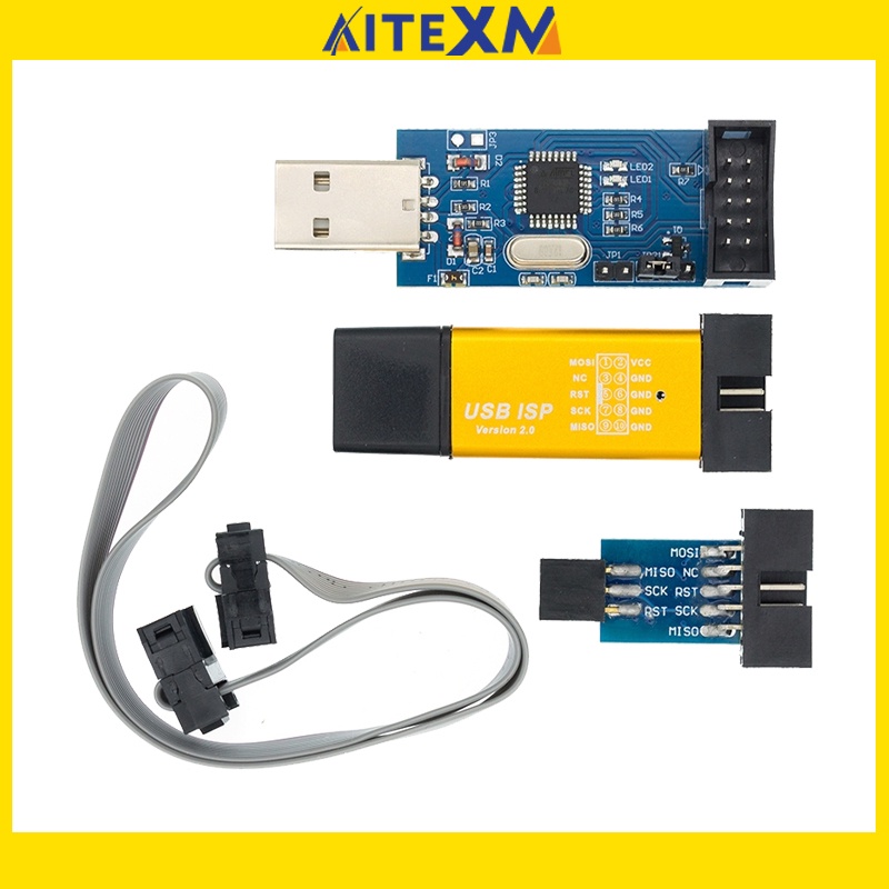 ใหม่-usbasp-usbisp-avr-อะแดปเตอร์บอร์ดโปรแกรมเมอร์-usb-isp-asp-atmega8-atmega128-รองรับ-win7-64k-10pin-to-6-pin