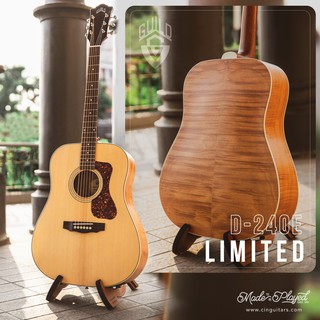 Guild D-240E "Limited" กีตาร์โปร่งไฟฟ้า Top Solid (Sitka Spruce / Flamed Mahogany) พร้อมกระเป๋า