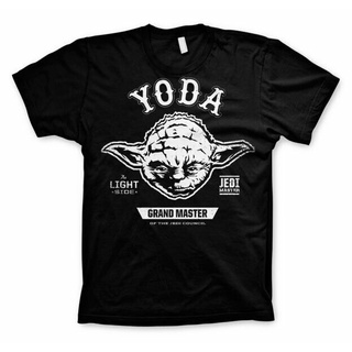 เสื้อยืดสีขาวเสื้อยืด ผ้าฝ้าย พิมพ์ลาย Star Wars Grand Master Yoda Novelty สําหรับผู้ชายS-4XL