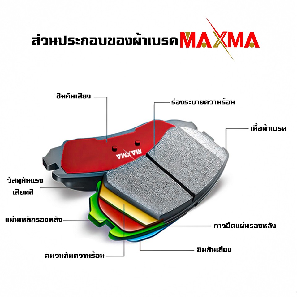 ผ้าเบรค-maxma-gold-ผ้าดิสเบรคหน้า-toyota-sport-rider-2-5l-4wd-ปี-1998-2002-303