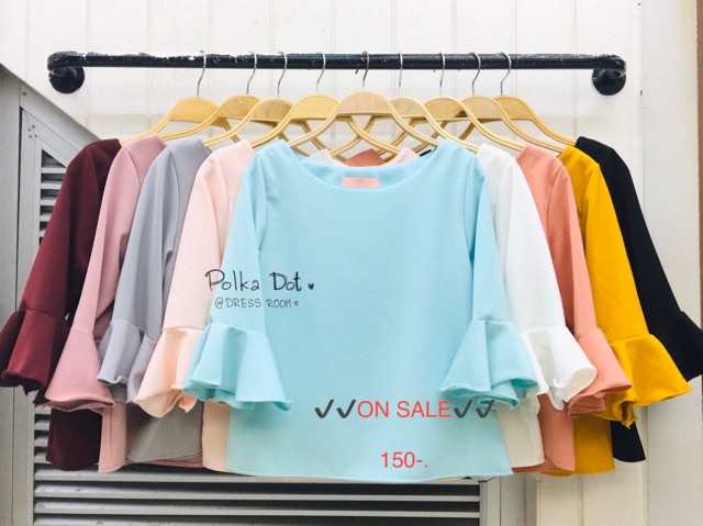 on-sale-เสื้อแฟชั่น-ใส่ทำงาน-ใส่ไปเที่ยว-แขนระบาย