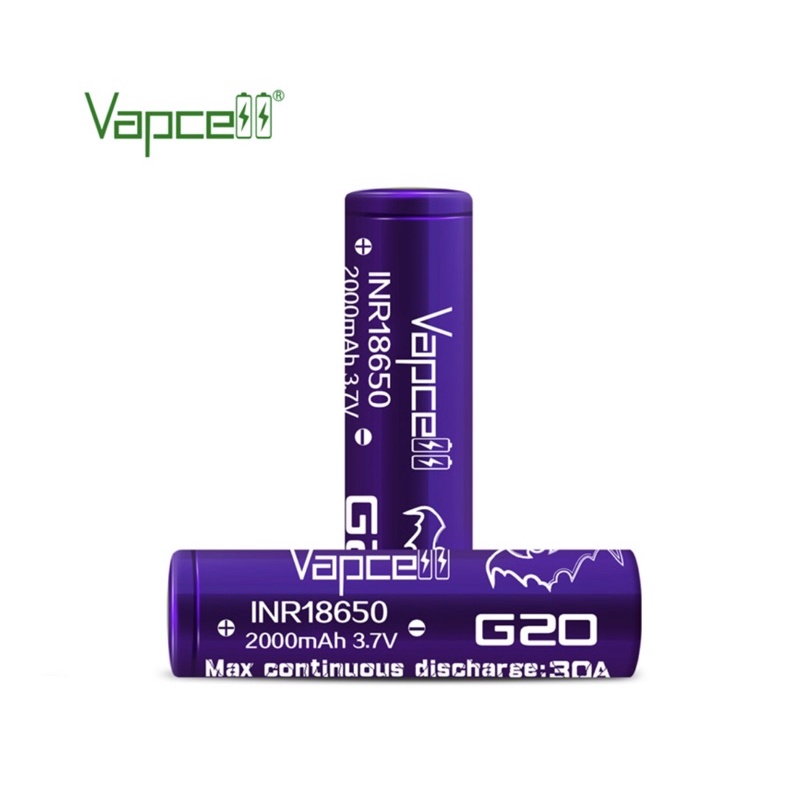 โปรโมชั่น-จ่ายไฟแรงราคาไม่แรงได้ถ่าน2ก้อน-vapcell-inr18650-g20-2000mah-3-7v-30a-ของแท้เช็คโค๊ตได้-แถมฟรีกระเป๋าใส่ถ่าน