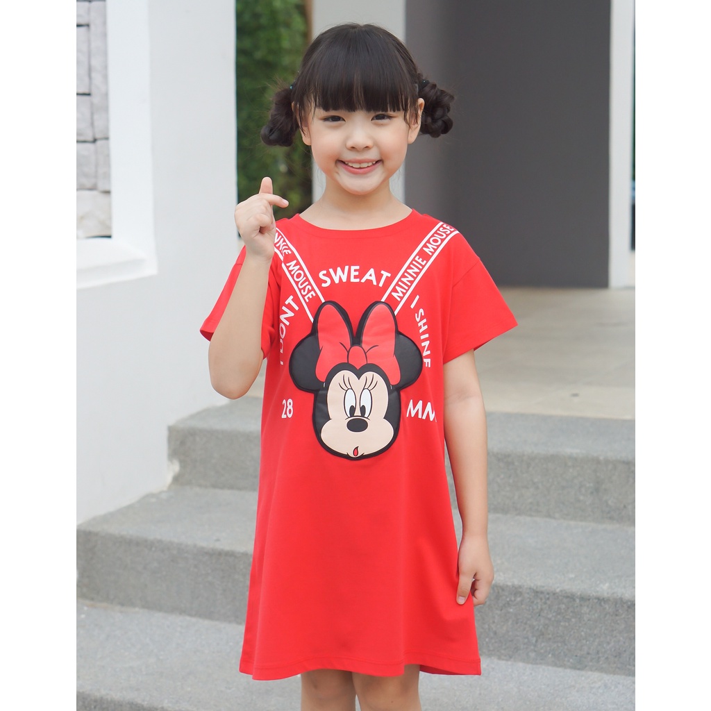 ภาพหน้าปกสินค้าDisney Minnie Mouse Girl Dress - เดรสเด็กผู้หญิง มินนี่เมาส์ สินค้าลิขสิทธ์แท้100% characters studio