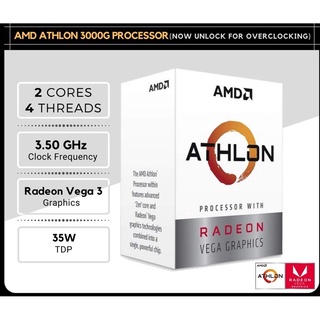 ภาพขนาดย่อของภาพหน้าปกสินค้าCPU (ซีพียู) AM4 AMD ATHLON 3000G 3.5 GHz , 200ge ของใหม่มือ1 Synnexประกัน3ปี มีการ์ดจอในตัว พร้อมส่ง จากร้าน ctmining บน Shopee
