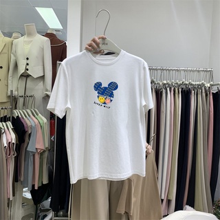 เสื้อยืดแขนสั้น พิมพ์ลายการ์ตูน ทรงหลวม สไตล์เกาหลี ฮาราจูกุ สตรีท ขนาดใหญ่ แบบสวมหัว แฟชั่นฤดูร้อน สําหรับผู้หญิงวัยรุ่