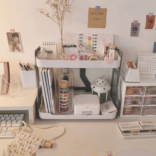 ☘️ชั้นวางของมินิน่ารักๆ สีสันสดใสๆ ☘️ ห้องนอน ห้องครัว  ออฟฟิศ Cute ABS Desk Organizer