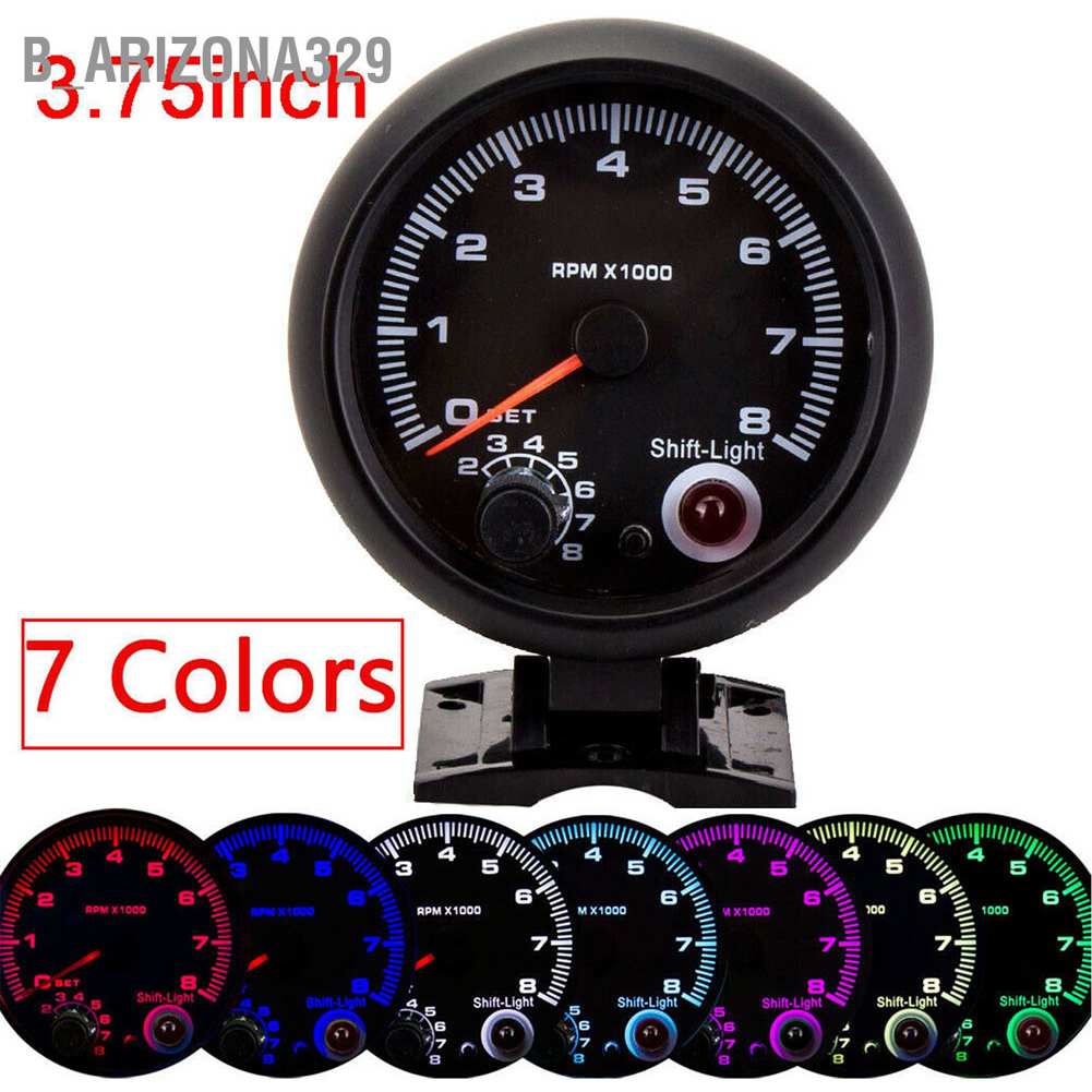 b-arizona329-3-75in-12v-car-tachometer-0-8000rpm-pointer-tacho-gauge-meter-with-adjustable-shift-light