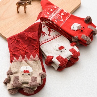 [Choo] ถุงเท้า ลายซานตาคลอส กวางเรนเดียร์ คริสต์มาส ของขวัญ สําหรับเด็กผู้หญิง และผู้ชาย