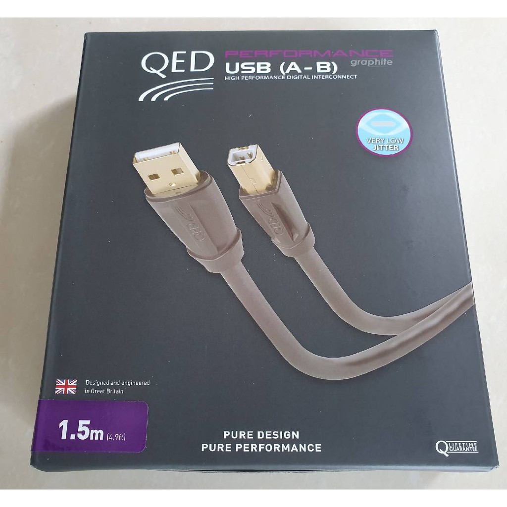 qed-performance-graphite-usb-type-a-to-type-b-cable-ยาว-1-5-เมตร