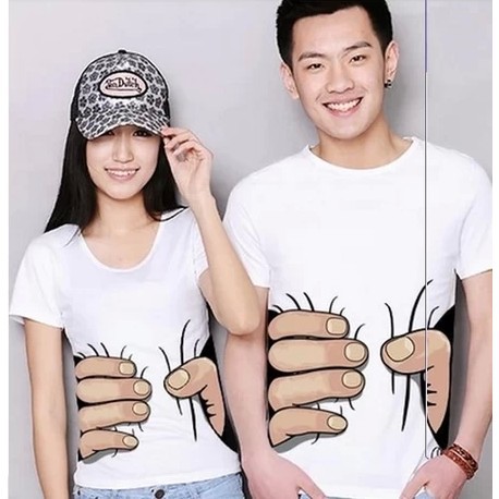 เสื้อคู่รักลายมือบีบ-คู่ละ120