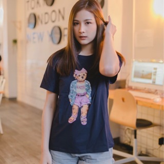 เสื้อยืด งานป้าย Playroom #สีกรม