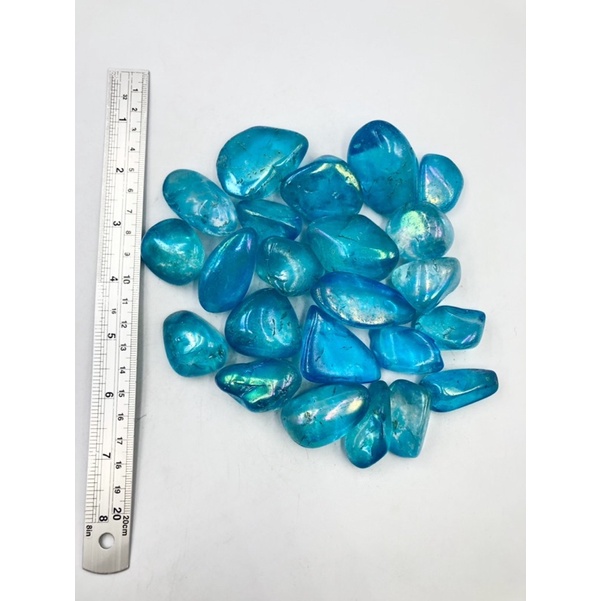ภาพสินค้า1 pc Natural Blue angle Aura Quartz Tumble Stone / Top Quality / Pocket Stone Healing Meditation Collection Stone. จากร้าน lapisbkk บน Shopee ภาพที่ 1