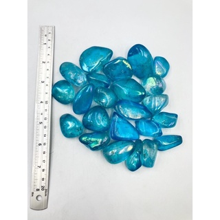ภาพขนาดย่อของภาพหน้าปกสินค้า1 pc Natural Blue angle Aura Quartz Tumble Stone / Top Quality / Pocket Stone Healing Meditation Collection Stone. จากร้าน lapisbkk บน Shopee ภาพที่ 1