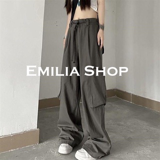 EMILIA SHOP กางเกงขายาว กางเกงเอวสูง กางเกงขายาวผู้หญิง 2022 ใหม่ ES031401