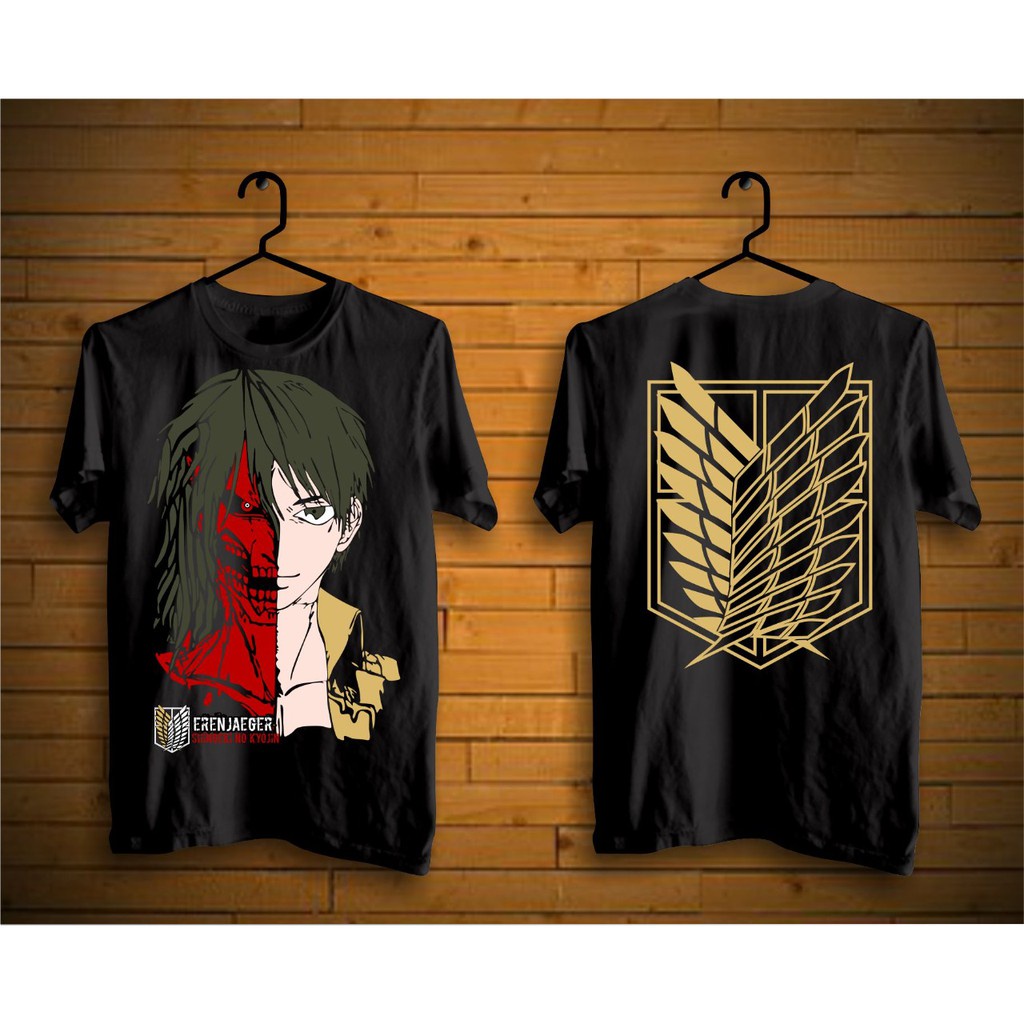 เสื้อสาวอวบ-เสื้อยืดมงคล-อะนิเมะ-eren-jaeger-โจมตีไททัน-aot-เสื้อยืดสําหรับผู้ชาย-เสื้อยืดส