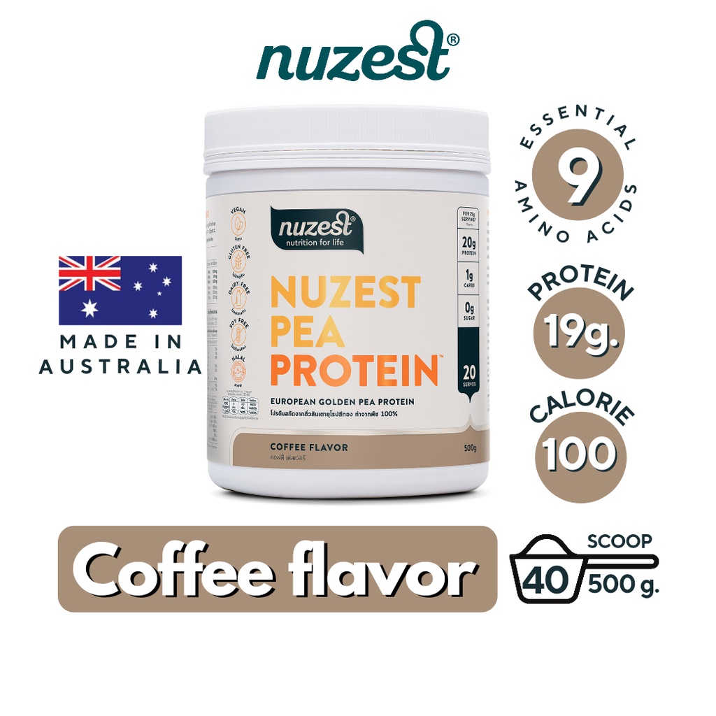 ภาพหน้าปกสินค้าNuzest Pea Protein นูเซสต์ พี โปรตีน  ขนาด 500 กรัม รสกาแฟ จากร้าน nuzest_thailand บน Shopee