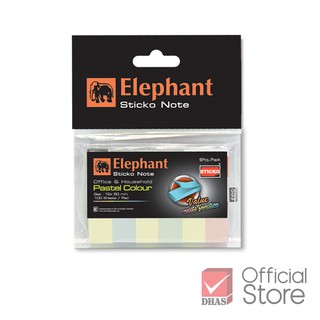 Elephant กระดาษโน๊ต กระดาษโน๊ตกาวในตัว อินเด็กซ์สีอ่อน12x50 มม.100 แผ่น จำนวน 1 ชิ้น