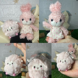 พวงกุญแจน้องกระต่าย และน้องแกะ สีชมมพู น่ารักมาก Naito Design Research Institute Rapin Reve De Plush Toy, Small, Pink