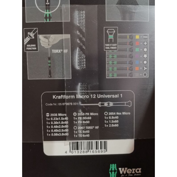 Set Cacciaviti Wera Kraftform Micro Set Di Cacciaviti Di Precisione Wera Kraftform Micro 12 SB 1, 12 Pezzi, Con Custodia E Manico Anti-rotolamento - Fatto In Repubblica Ceca! Screwdriver Bits - Foto 8