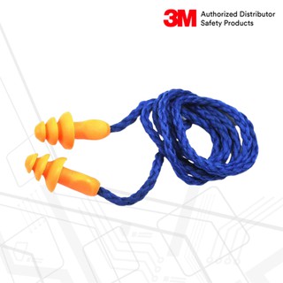 3M™ปลั๊กลดเสียง 3M รุ่น 1270 ชนิดล้างทำความสะอาดได้ มีสายโพลีเอสเตอร์ บรรจุในซองพลาสติก ค่าการลดเสียง 24 เดซิเบล (1คู่)