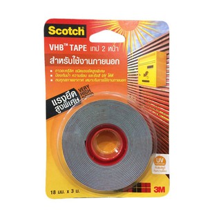 Adhesive tape 3M 18MMX3M 2SIDE HIGH BOND ADHESIVE TAPE Stationary equipment Home use เทปกาว อุปกรณ์ แผ่นเทปกาว 2 หน้า ชน