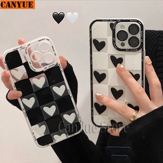 Compatible for iPhone 13 12 11 Pro Max Mini 13Mini 12Mini 11Pro 12Pro 13Pro 11ProMax 12ProMax 13ProMax Chessboard Love Jelly Case Soft TPU Back Cover Flexible Silicon Phone Casing Camera Protection Shell Cases