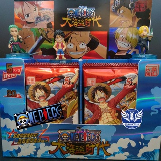 การ์ด วันพีช One piece ลิขสิทธิ์แท้ จากจีน มีหลาย Series ราคาถูก งานสวยมากๆ ลุ้นได้ทุกซอง ในแต่ละซองมี 5 ใบ  เล่นได้สนุก