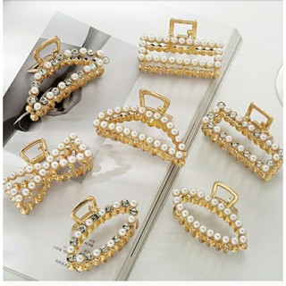 Pearl Hair Clip กิ๊บติดผมมุกสลับเพชร กิ๊บติดผมมุก กิ๊บหนีบผมมุกสลับเพชร พร้อมส่งจากไทย