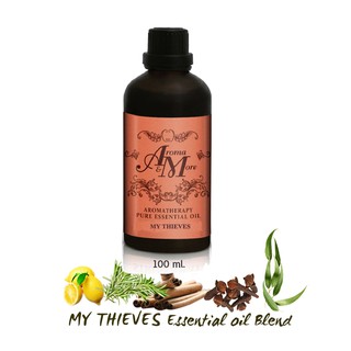 Aroma&amp;More My Thieves Essential oil blend 100% / น้ำมันหอมระเหยสูตรผสม 100% หอมกลุ่นด้วยสมุนไพรและส้มซีตรัส 100ML