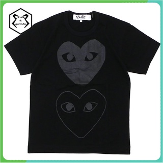 Cdg Play เสื้อยืดแขนสั้นเนื้อผ้าฝ้ายแฟชั่นลายหัวใจเสื้อยืดลาย