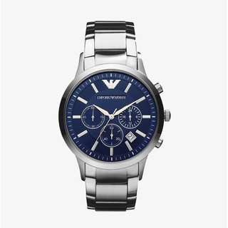 สินค้า EMPORIO ARMANI นาฬิกาข้อมือผู้ชาย รุ่น AR2448 Classic Chronograph Navy Blue Dial - Silver