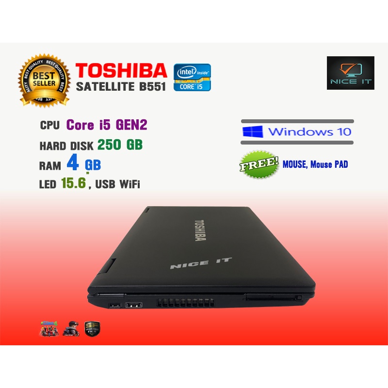 ภาพสินค้าโน๊ตบุ๊ค Notebook Toshiba Core i5 Ram 4 GB (Sim4, PB, SF ทดสอบแล้วเล่นได้ครับ) จากร้าน niceit20177 บน Shopee ภาพที่ 5