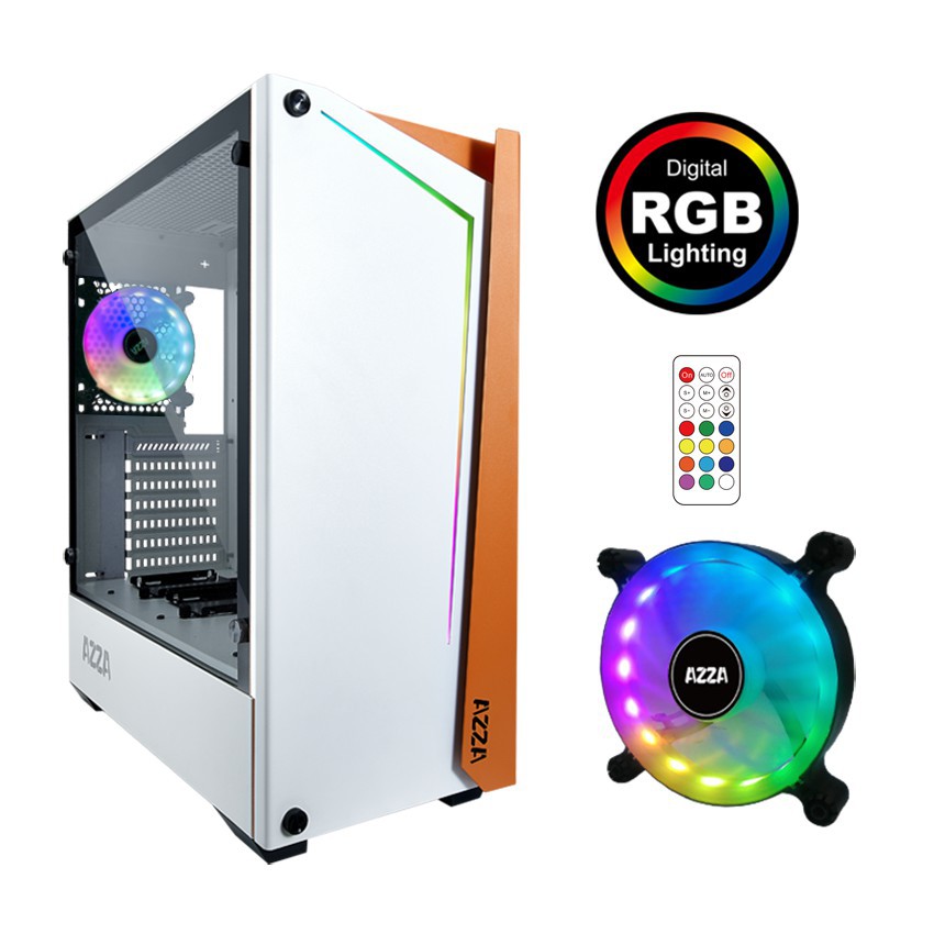 AZZA Mid Tower Tempered Glass ARGB Gaming Case APOLLO 430DF2 With RF ...
