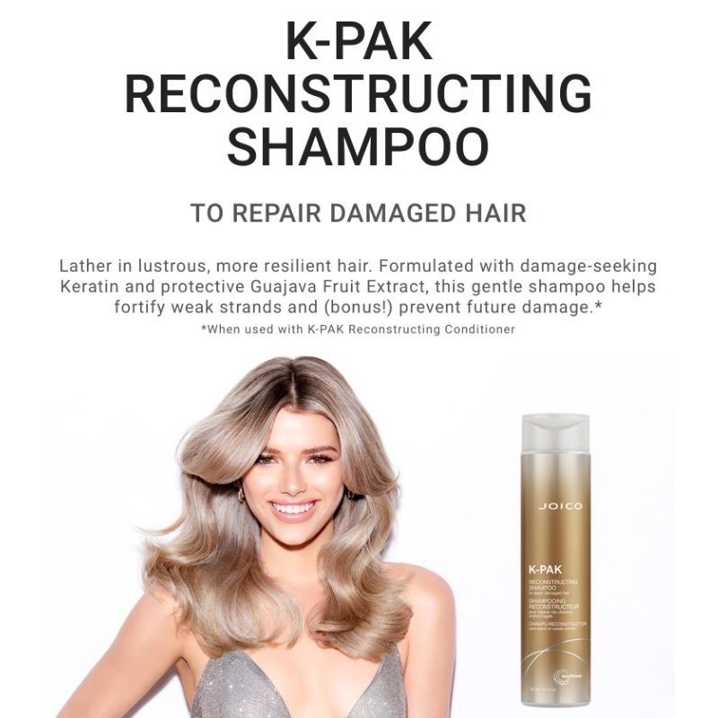 Joico KPak Reconstructing Shampoo 300ml. จอยโก้ เคแพค แชมพูสำหรับผมเสีย ...