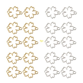 Flgo จี้กรอบรูปเชอร์รี่ดอกไม้ Diy สําหรับทําเครื่องประดับ 10ชิ้น