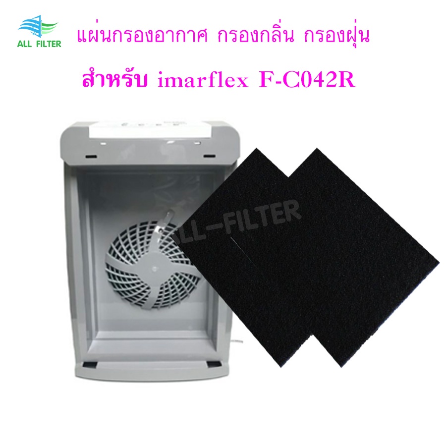 แผ่นฟอกอากาศ-สำหรับ-เครื่องฟอกอากาศ-ยี่ห้อ-imarflex-รุ่น-f-c042r-ด้วยแผ่นกรอง-activated-carbon-filter-ประสิทธิภาพสูง