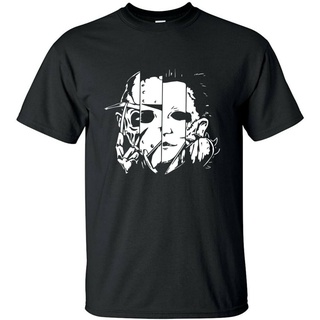 เสื้อยืดผ้าฝ้ายพิมพ์ลาย เสื้อยืดผ้าฝ้าย พิมพ์ลาย Super illains face Off Halloween Jason Freddy Ghost face Michael Myers