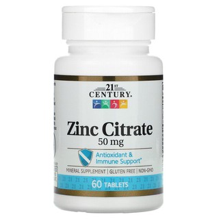 ภาพหน้าปกสินค้าพร้อมส่งด่วน >> 21st Century, Zinc Citrate, 50 mg, 60 Tablets บำรุงผม ผิวและเล็บ   *** รอไม่ไหว อย่าซื้อ *** ที่เกี่ยวข้อง