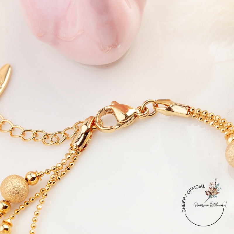 พร้อมส่ง-สร้อยข้อมือทอง24k-สร้อยข้อมืออิตาลี-สร้อยข้อมือเกาหลี-สร้อยสีทอง-สร้อยข้อมือ-xuping-ลายเยอะ-ใส่อาบนำ้ได้