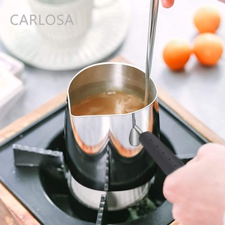 🌵🌵 Carlosa แก้วกาแฟปากเท แก้วตวงกาแฟ หม้อละลายเนย ต้มชากาแฟ สเตนเลส ขนาดเล็ก พร้อมพวยกา 900 มล.