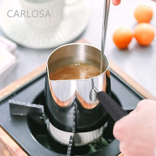 🌵🌵 Carlosa แก้วกาแฟปากเท แก้วตวงกาแฟ หม้อละลายเนย ต้มชากาแฟ สเตนเลส ขนาดเล็ก พร้อมพวยกา 900 มล.