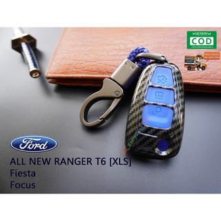 เคสเคฟล่ากุญแจรีโมทรถยนต์ เคสกุญแจ ซองกุญแจ Ford รุ่น All Ranger XLS / Fiesta / Focus / (ซิลิโคนสีน้ำเงิน)