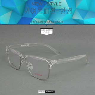 Fashion M korea แว่นตากรองแสงสีฟ้า T 6239 กรอบใสตัดเงิน ถนอมสายตา
