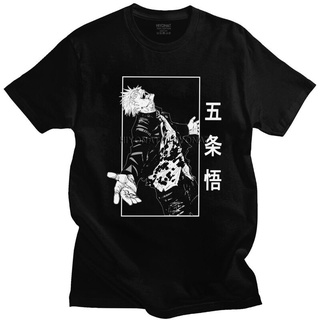 เสื้อแฟชั่นผญ - เสื้อยืดสวยผู้ชาย Jujutsu ไคเซ็นโกโจซาโตรุแขนสั้นผ้าฝ้ายมังงะ Tee ฮาราจูกุสตรีทแวร์