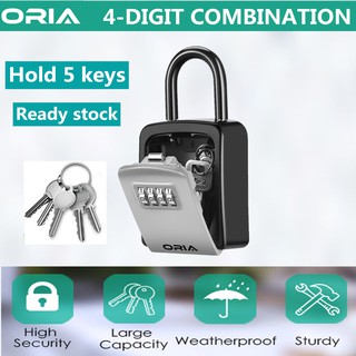 Oria กล่องกุญแจ แบบติดผนัง 4 หลัก ทนต่อสภาพอากาศ (1 ชิ้น 2 ชิ้น)