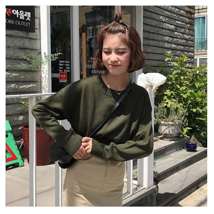 ภาพสินค้าCHUUCHOP_พร้อมส่ง(C178)  Basic sweater เสื้อสเวตเตอร์ไหมพรมสไตล์เกาหลี จากร้าน chuuchop บน Shopee ภาพที่ 6